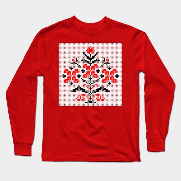 Copy of White and red Belarus ornament Long Sleeve T-Shirt by kavalenkava